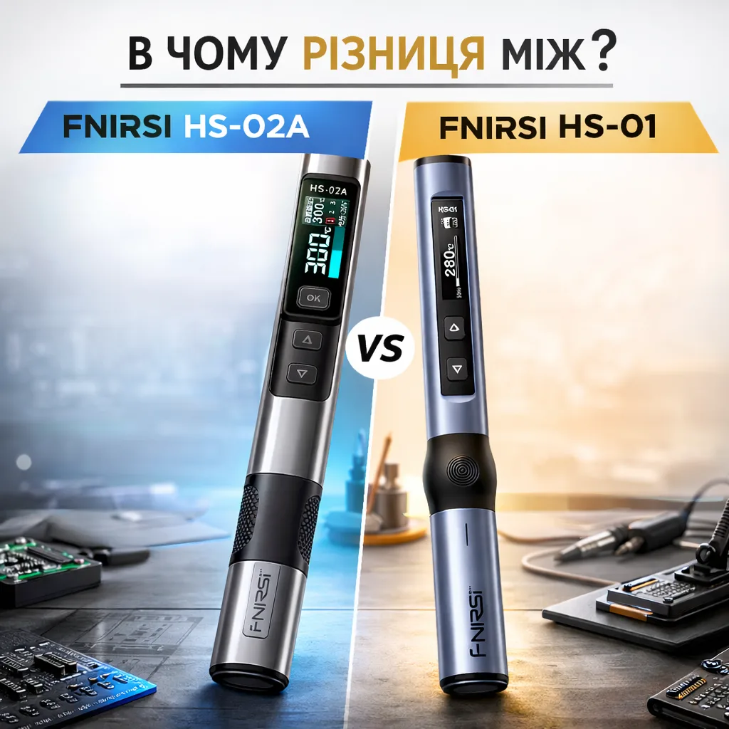 FNIRSI HS-01 чи HS-02A/HS-02B — який паяльник обрати?